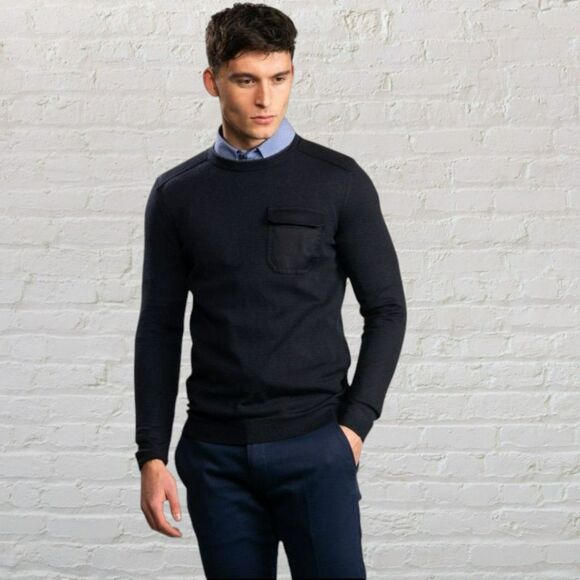 Ted Baker London Saysay Crew Neck Sweater Navy Black Size 4 - Picture 6 of 16